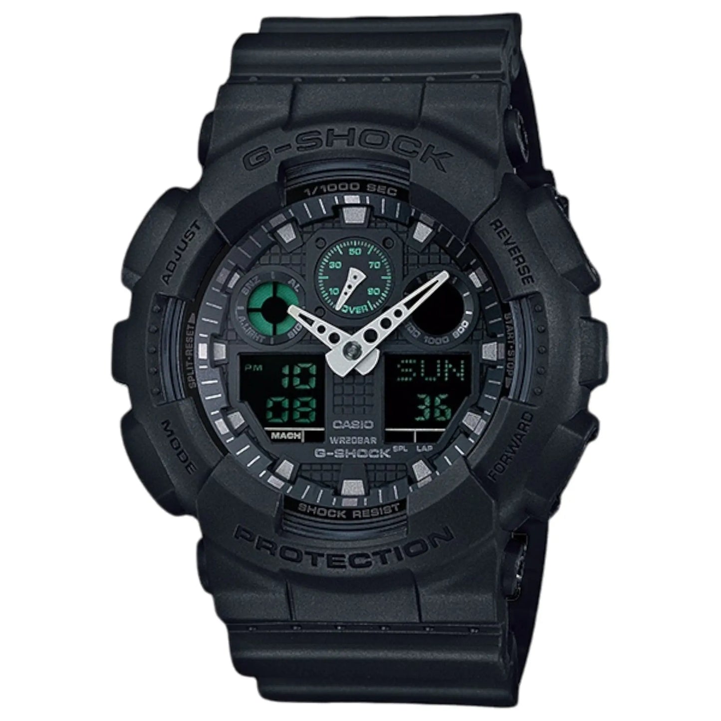 Casio G-Shock Black/Green GA100MB-1A Watch Clip & Carry