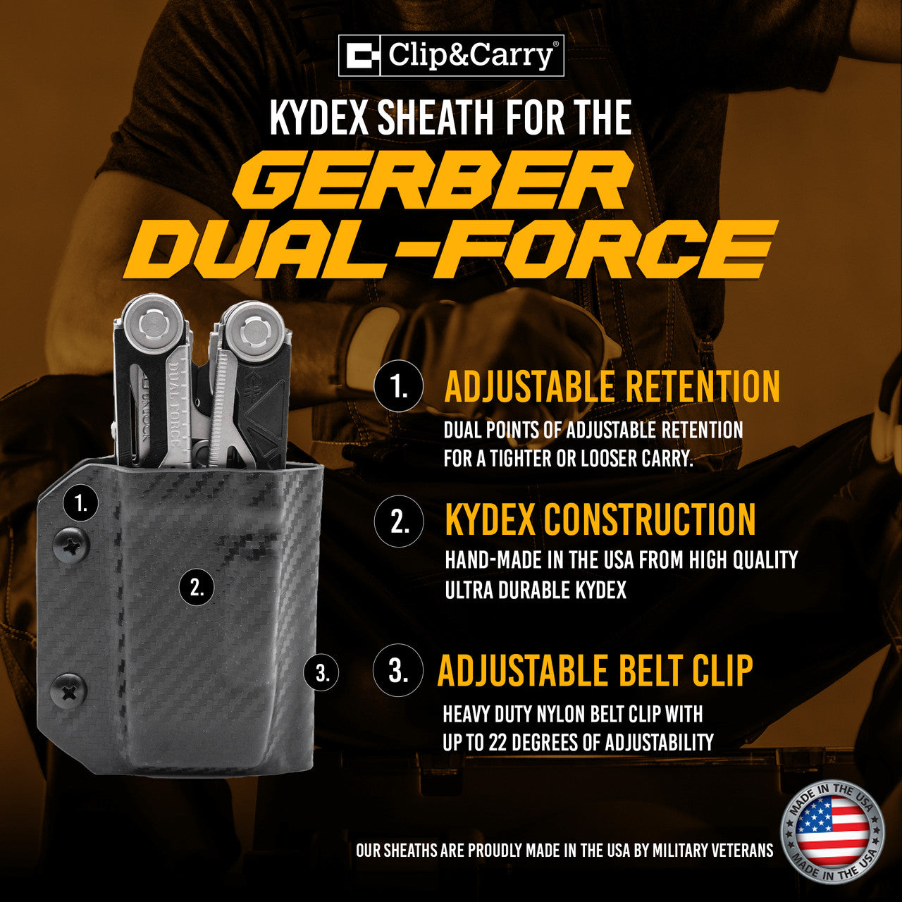 Kydex Sheath for the Gerber Dual-Force Clip & Carry