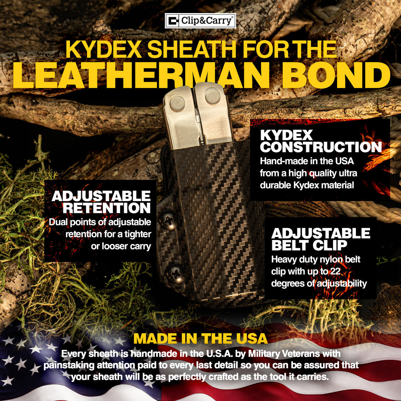 Kydex Sheath for the Leatherman Bond Clip & Carry