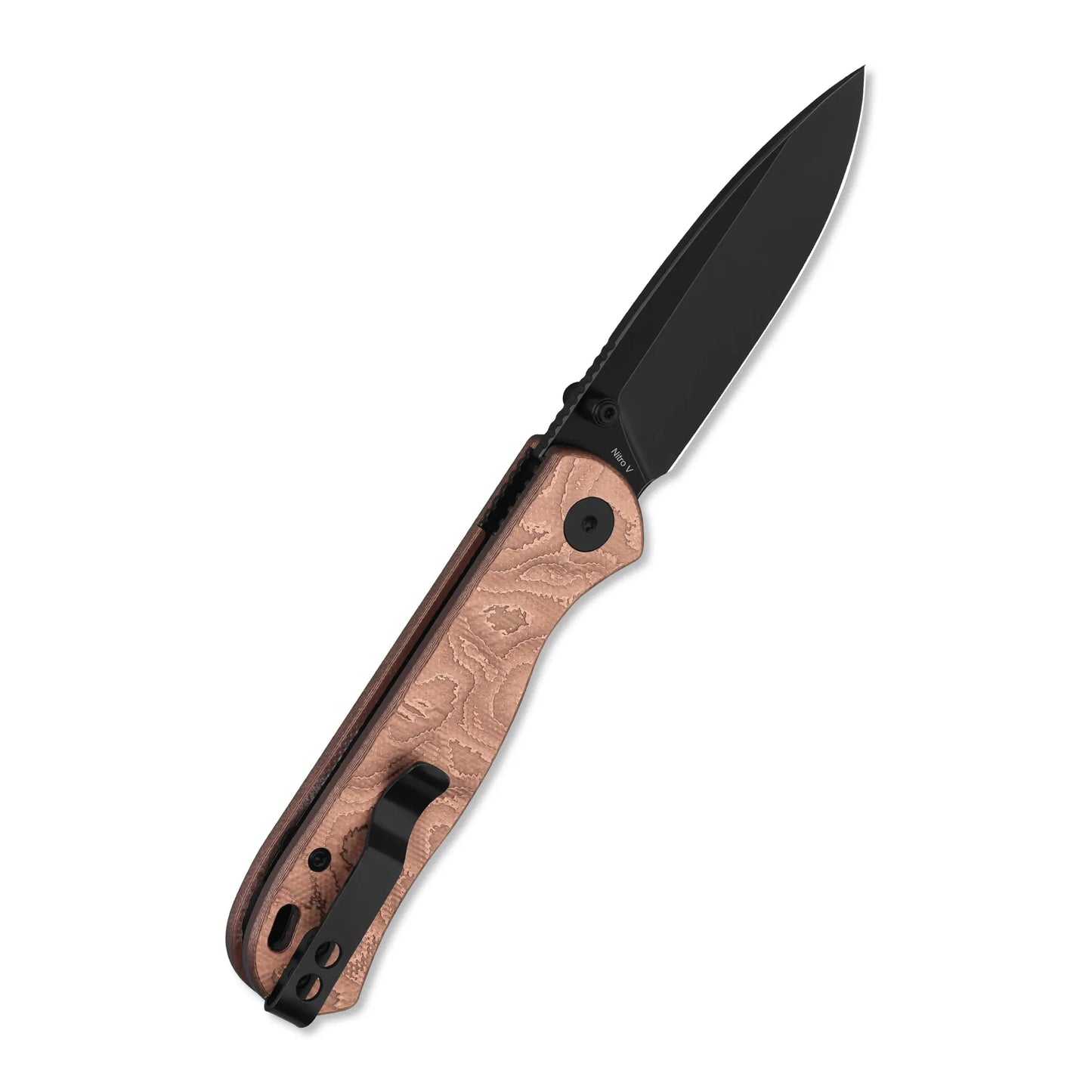 QSP Ferret Black Nitro V Copper Foil G10 Liner Lock Folding Knife QSP