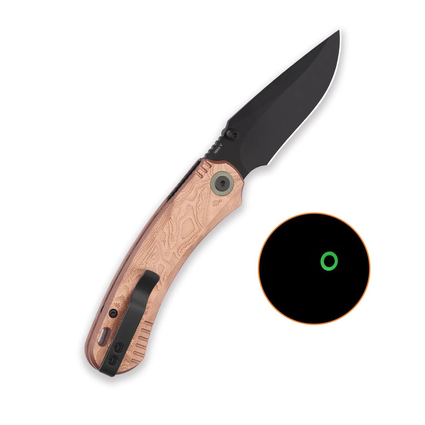 QSP Coyote Black Nitro V Copper Foil G10 Folding Knife QSP