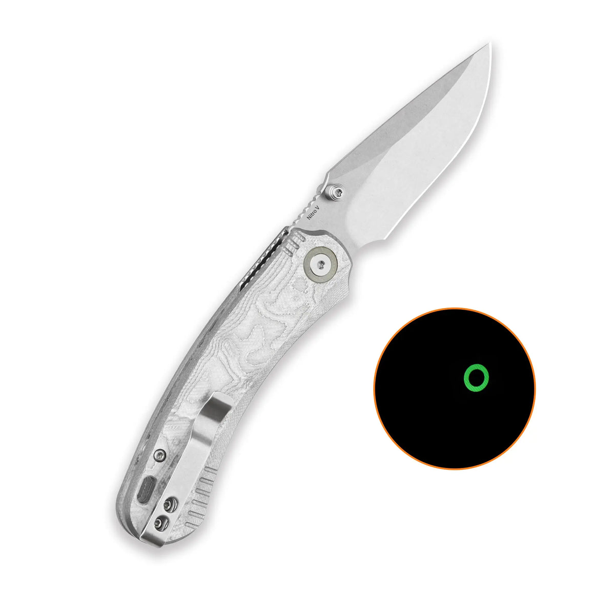 QSP Coyote Stonewash Nitro V Aluminum Foil G10 Folding Knife QSP