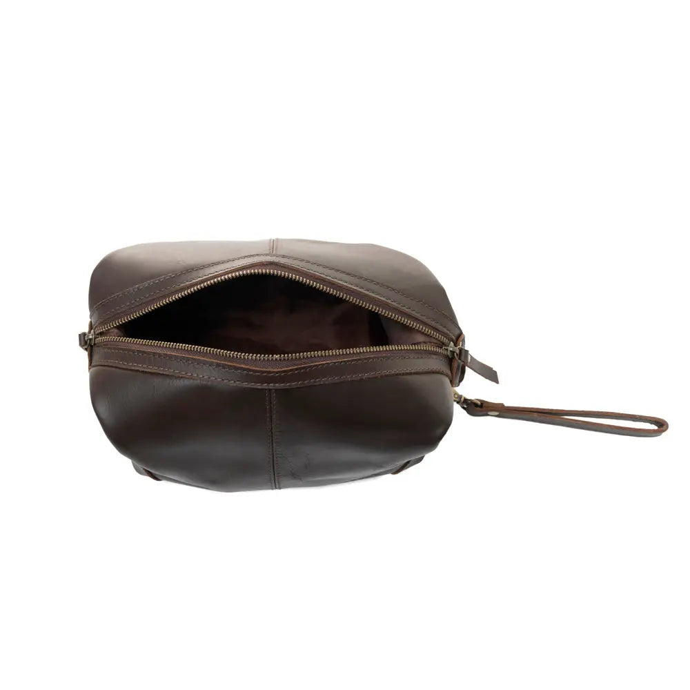 Myra Drifter Leather Dopp Kit for Men in dark brown Myra USA
