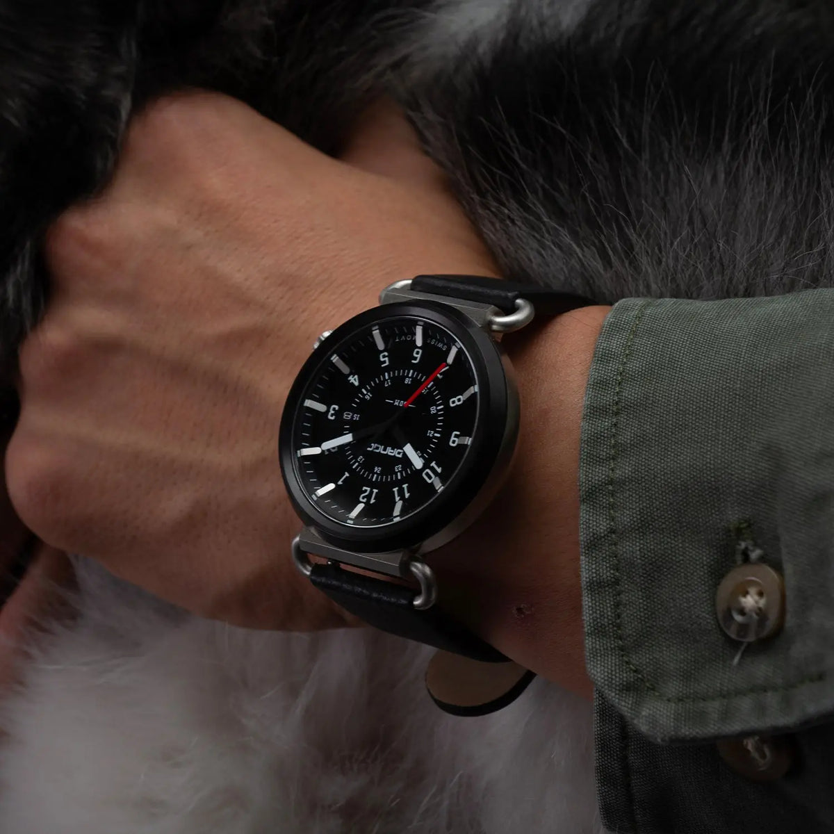 Dango TK-01 - Trek Watch with Italian Leather Strap - Jet Black Dango Products