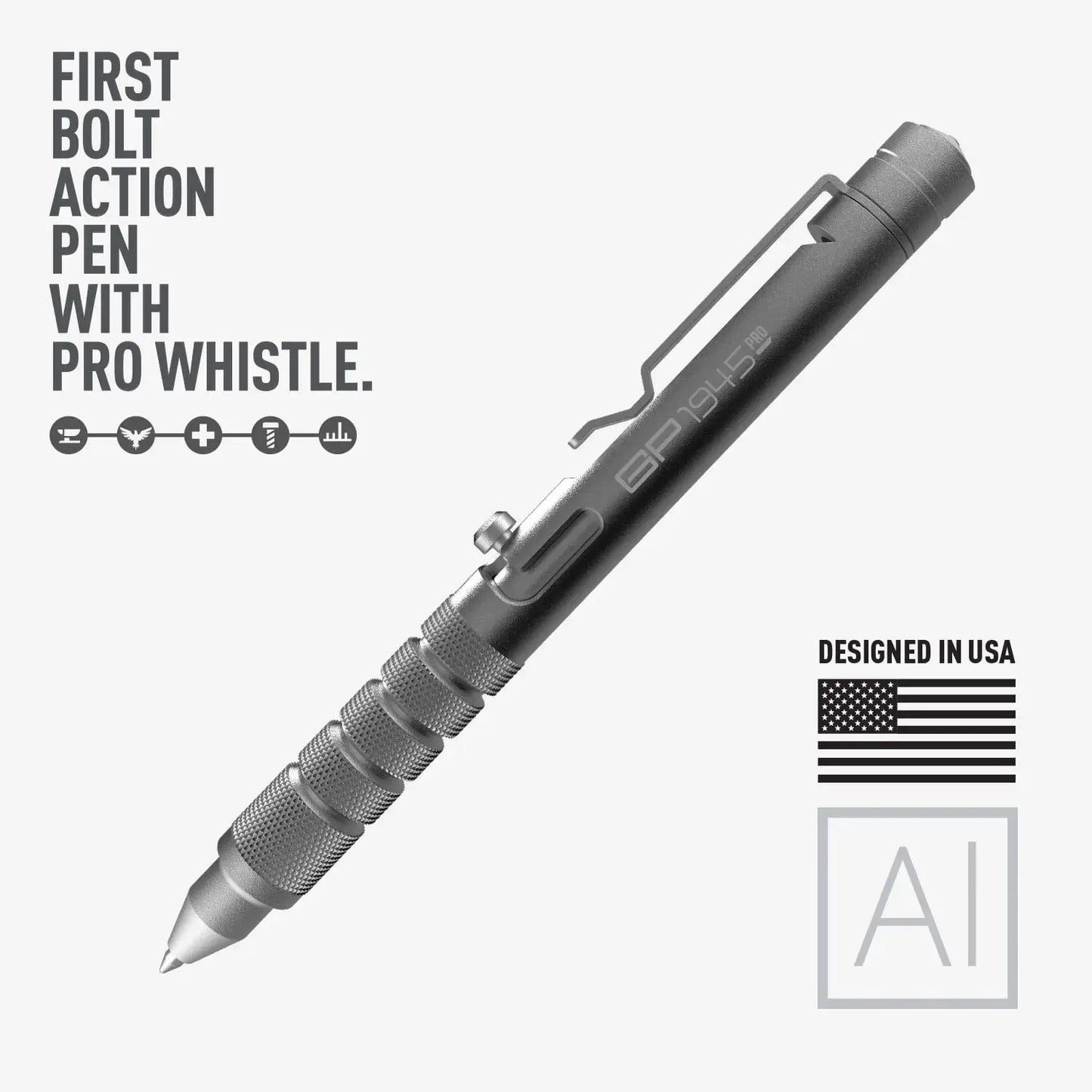 GP 1945 Bolt-Action Pen PRO — Titanium & Aluminum EDC GPCA