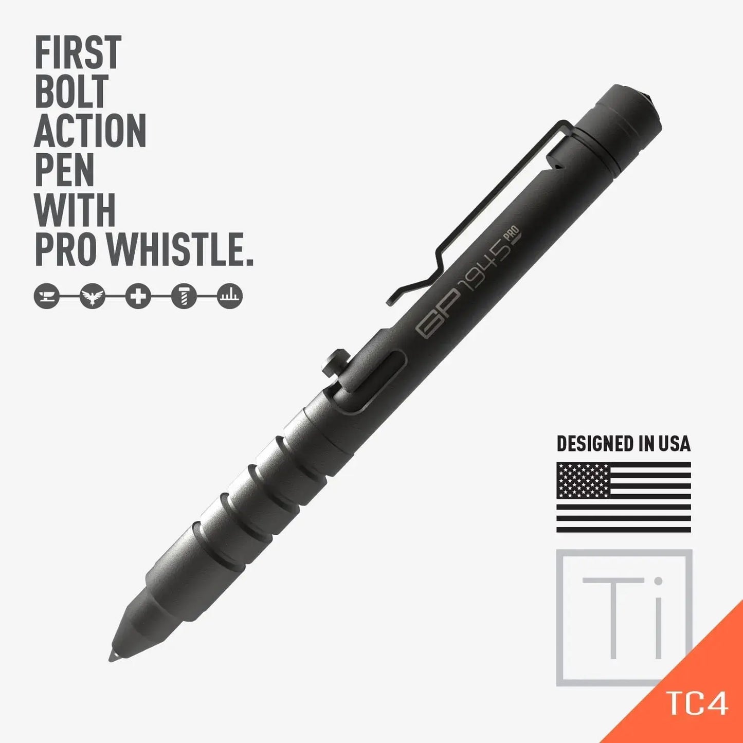 GP 1945 Bolt-Action Pen PRO — Titanium & Aluminum EDC GPCA