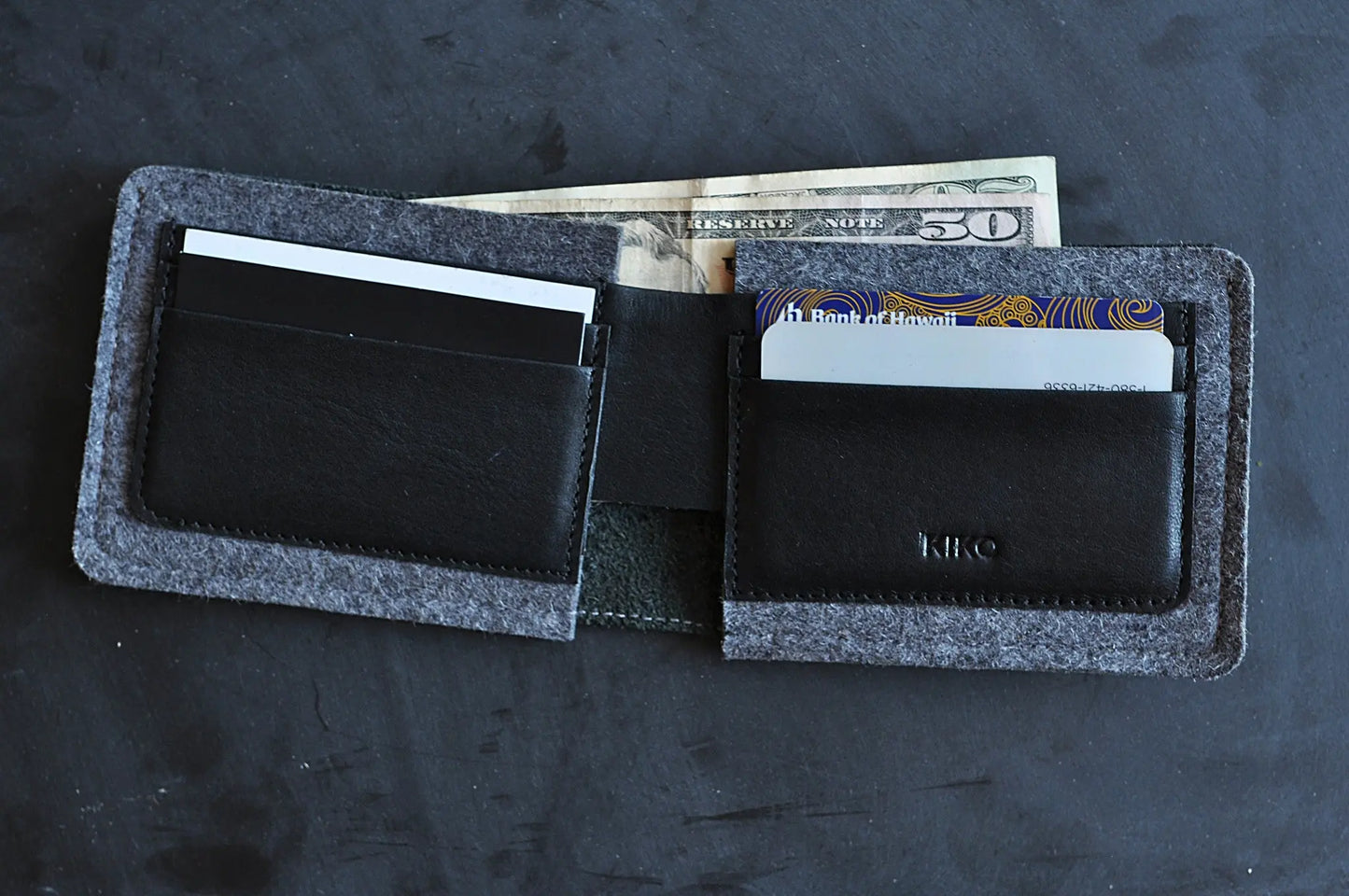 Dual Textured Wallet Kiko Leather