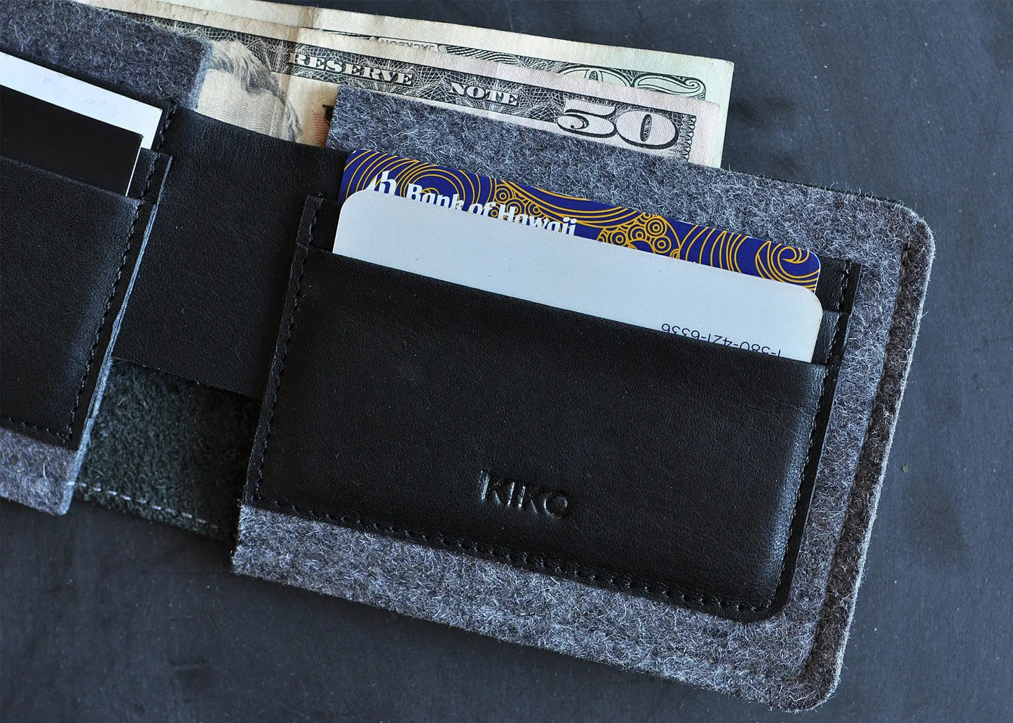 Dual Textured Wallet Kiko Leather
