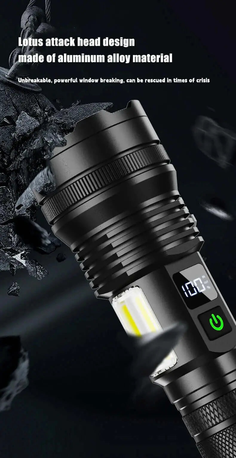 Muctac CHARGE Flashlight, 5000+ LMS, Zoomable, LED, USB, IP65, Aluminum Alloy MUCITUP