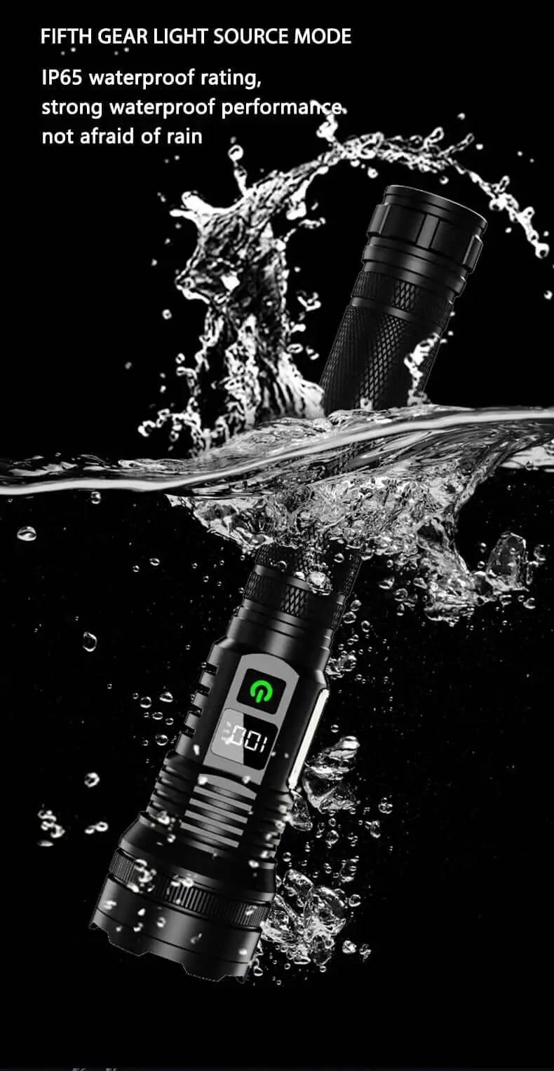 Muctac CHARGE Flashlight, 5000+ LMS, Zoomable, LED, USB, IP65, Aluminum Alloy MUCITUP