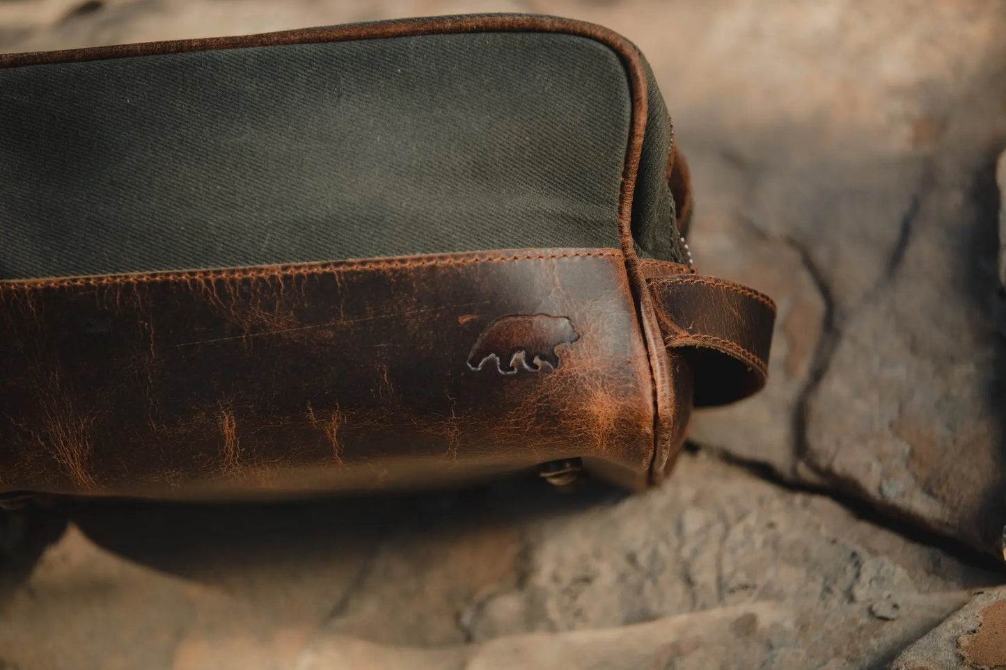 Canvas Dopp Bag Kodiak Leather