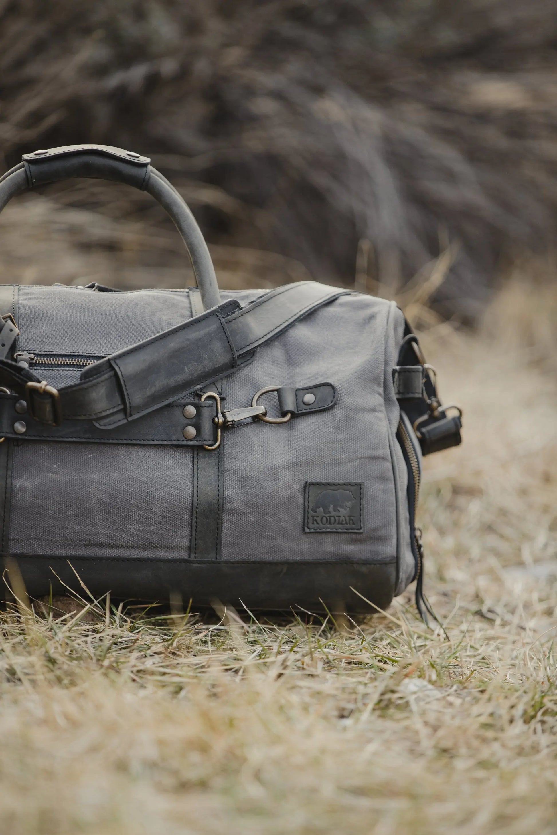 45L Canvas Weekender Kodiak Leather