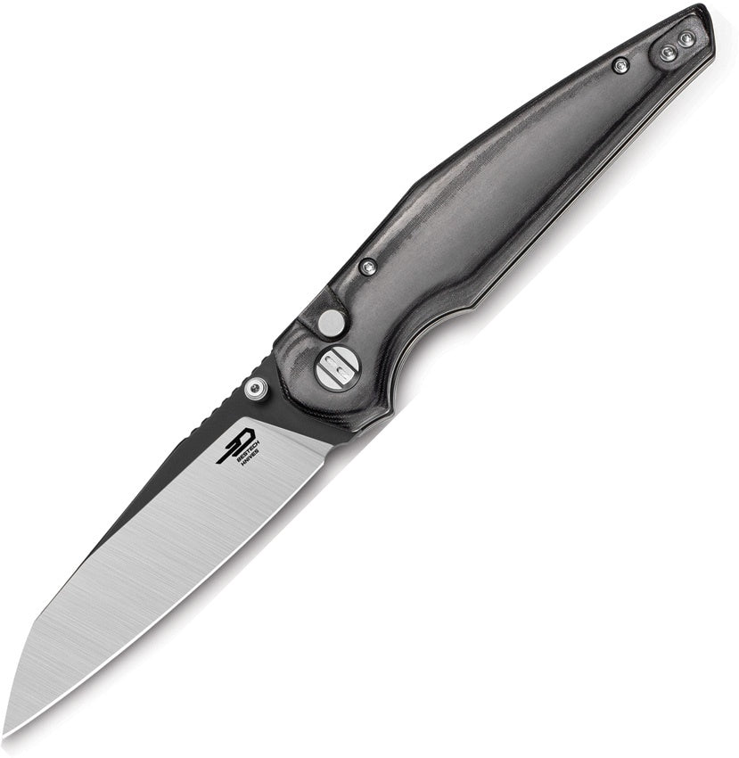 Bestech Black Micarta Snakebird Button Lock Folding Knife