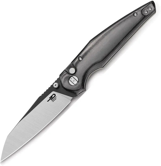 Bestech Black Micarta Snakebird Button Lock Folding Knife Bestech