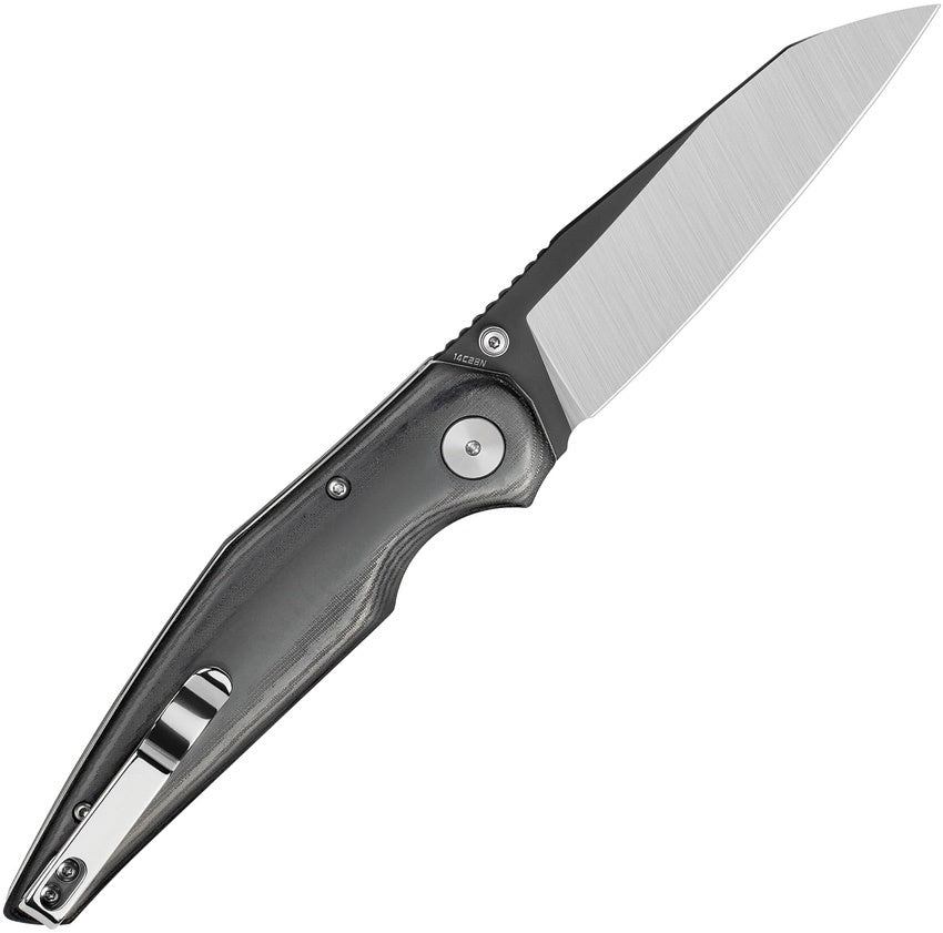 Bestech Black Micarta Snakebird Button Lock Folding Knife