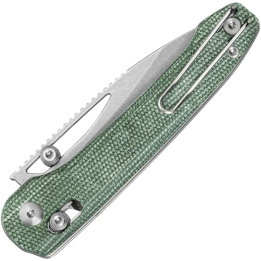 Bestech Green Micarta Cobber Bar Lock Folding Knife Clip & Carry