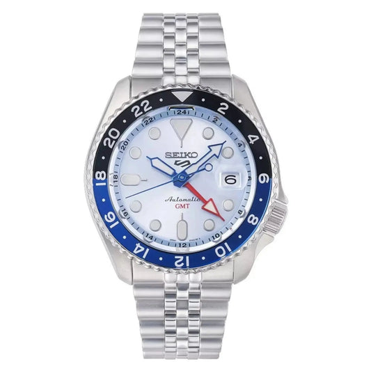 Seiko Men's 5 Sports Ice Blue Dial Automatic Watch 43mm Clip & Carry