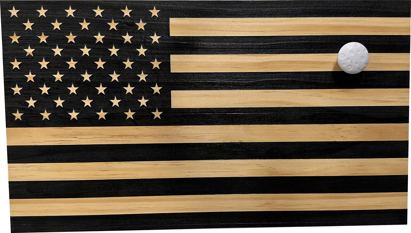 American Flag Decorative & Secure Wall-Mounted Gun Cabinet (Carbon Gray) Bellewood Designs