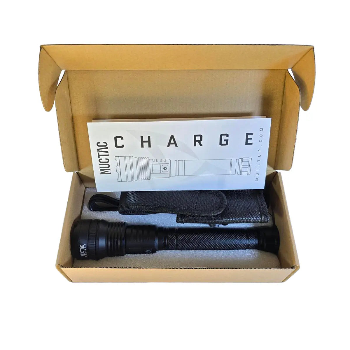 Muctac CHARGE Flashlight, 5000+ LMS, Zoomable, LED, USB, IP65, Aluminum Alloy MUCITUP