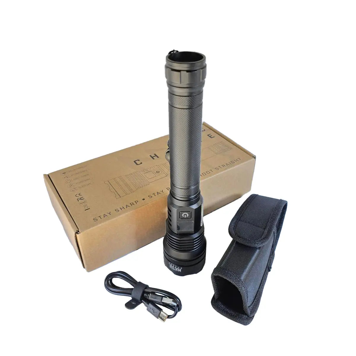 Muctac CHARGE Flashlight, 5000+ LMS, Zoomable, LED, USB, IP65, Aluminum Alloy MUCITUP