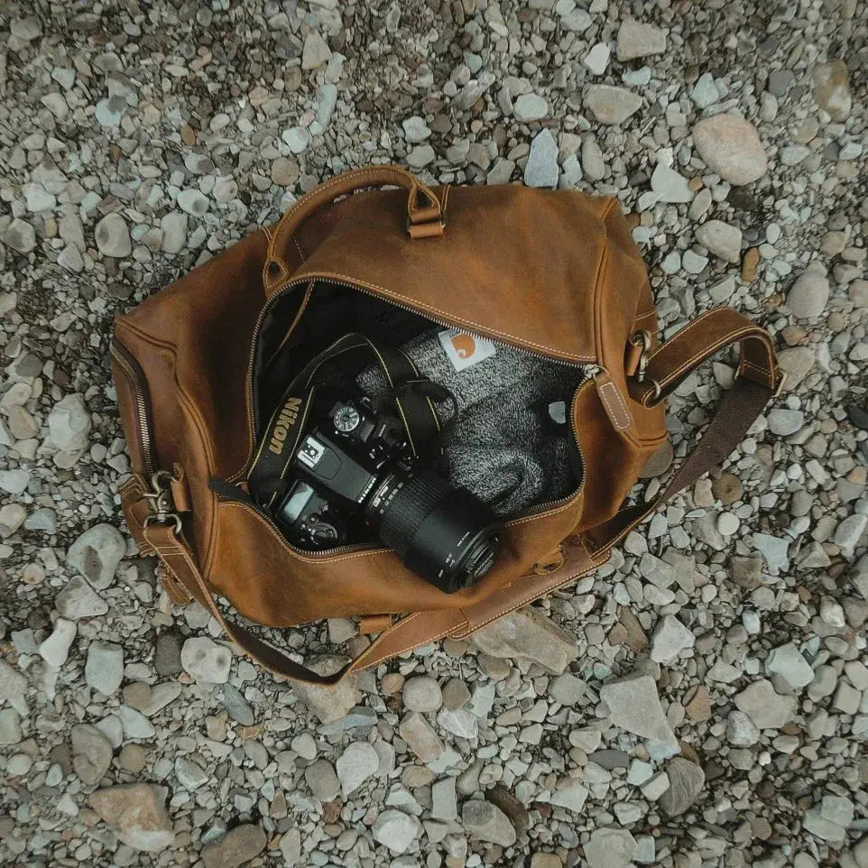 The Dagny Weekender | Large Leather Duffle Bag STEEL HORSE LEATHER
