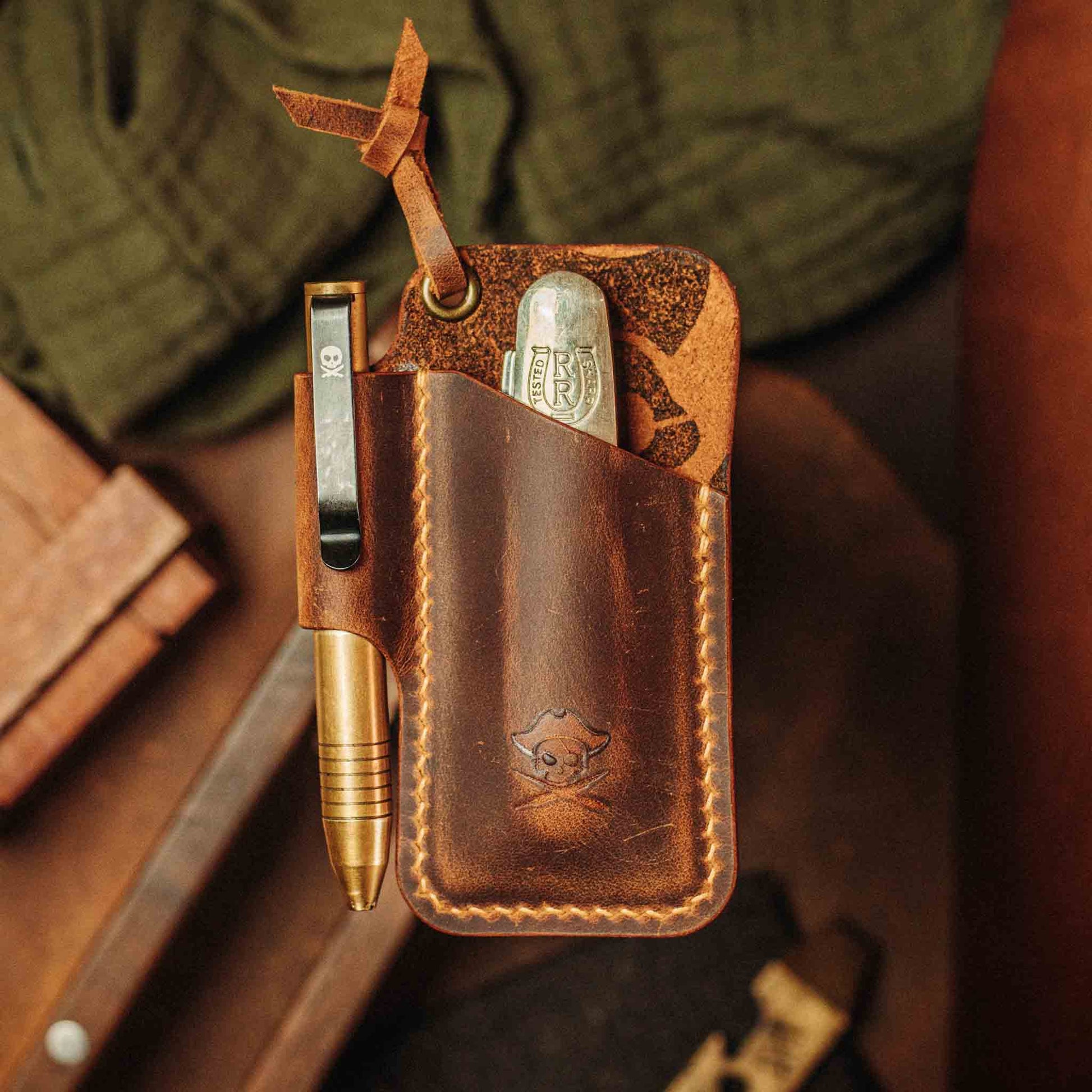 Pirate Goods Sailor Knife Sleeve – Leather EDC Pocket Knife Holder Pirate Goods