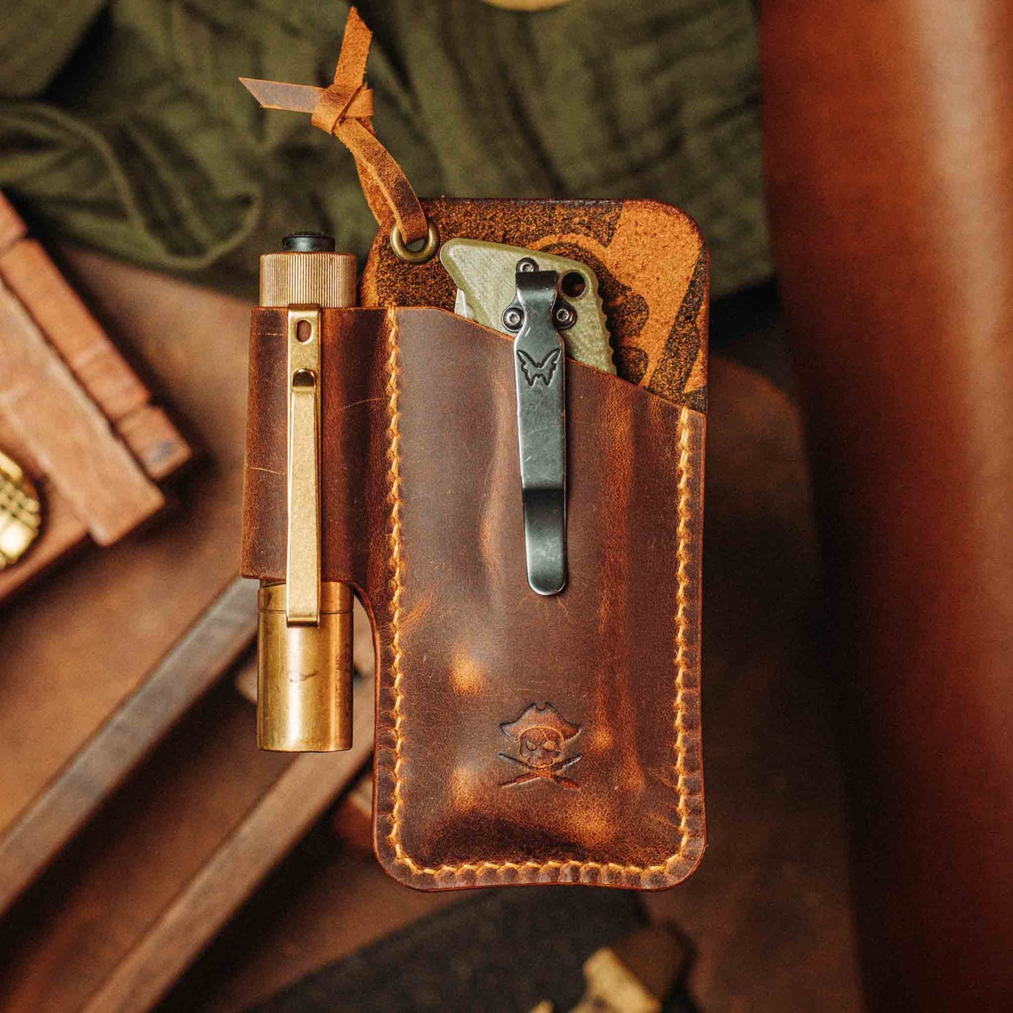 Pirate Goods Sailor Knife Sleeve – Leather EDC Pocket Knife Holder Pirate Goods