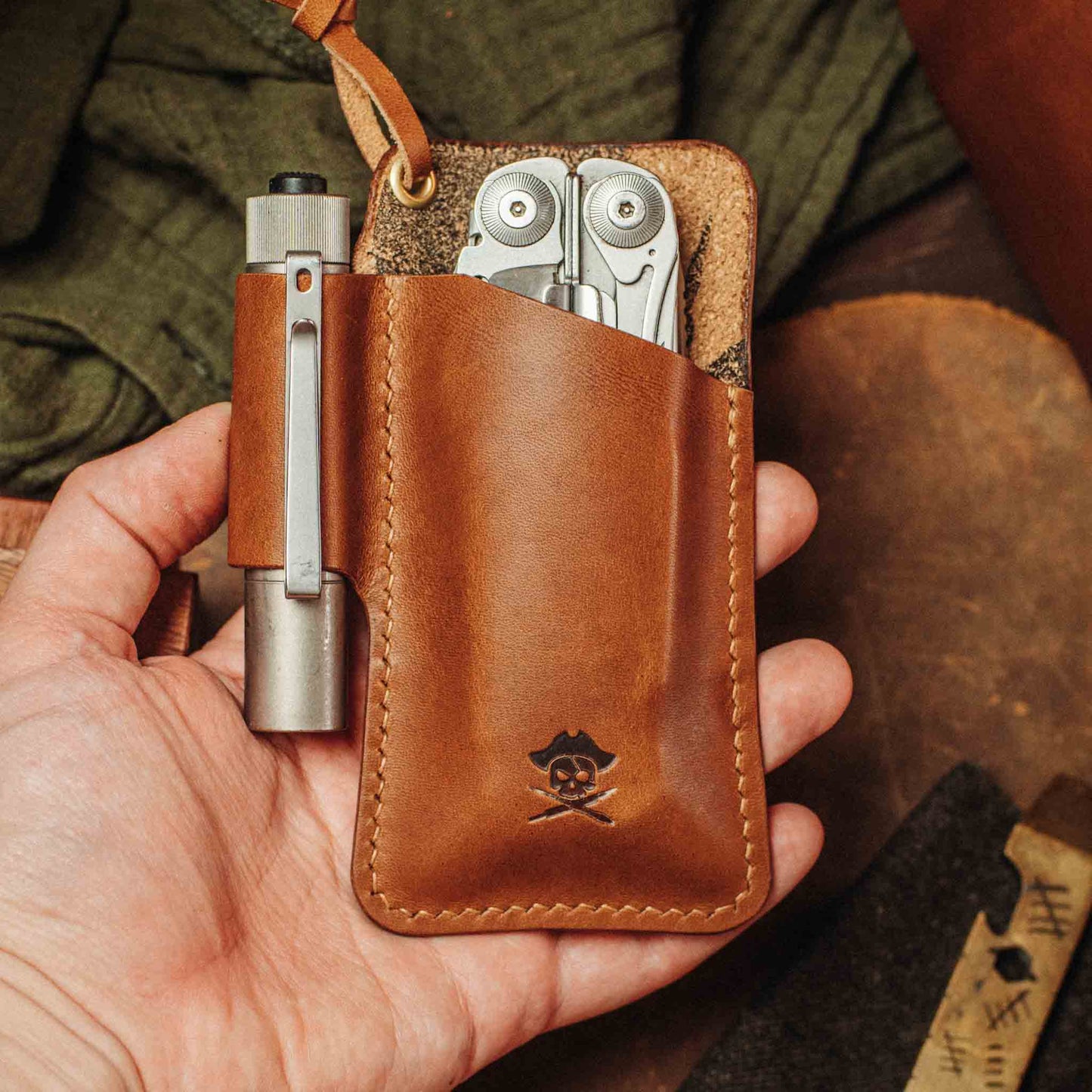 Pirate Goods Sailor Knife Sleeve – Leather EDC Pocket Knife Holder Pirate Goods