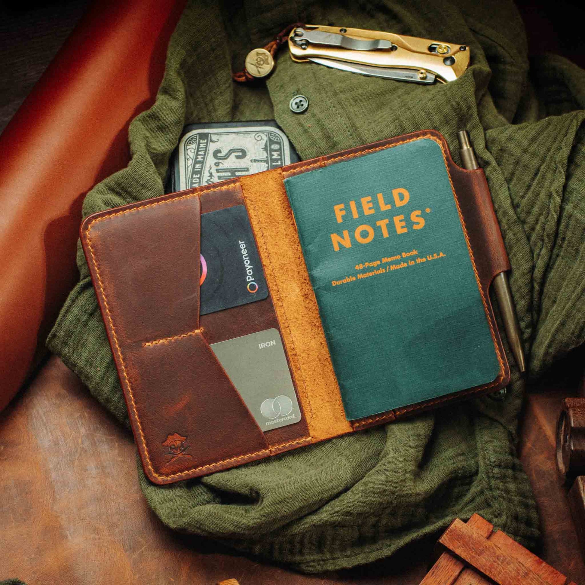 Quartermaster v2 – Leather Passport Wallet with Velcro | Pirate Goods Pirate Goods