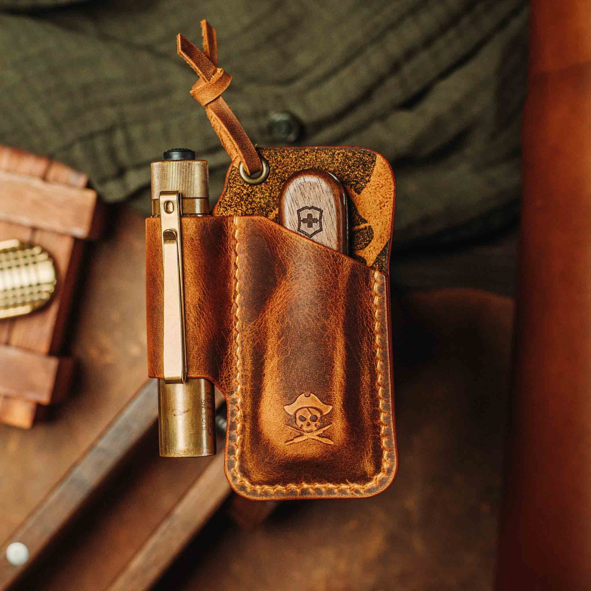 Pirate Goods Sailor Knife Sleeve – Leather EDC Pocket Knife Holder Pirate Goods