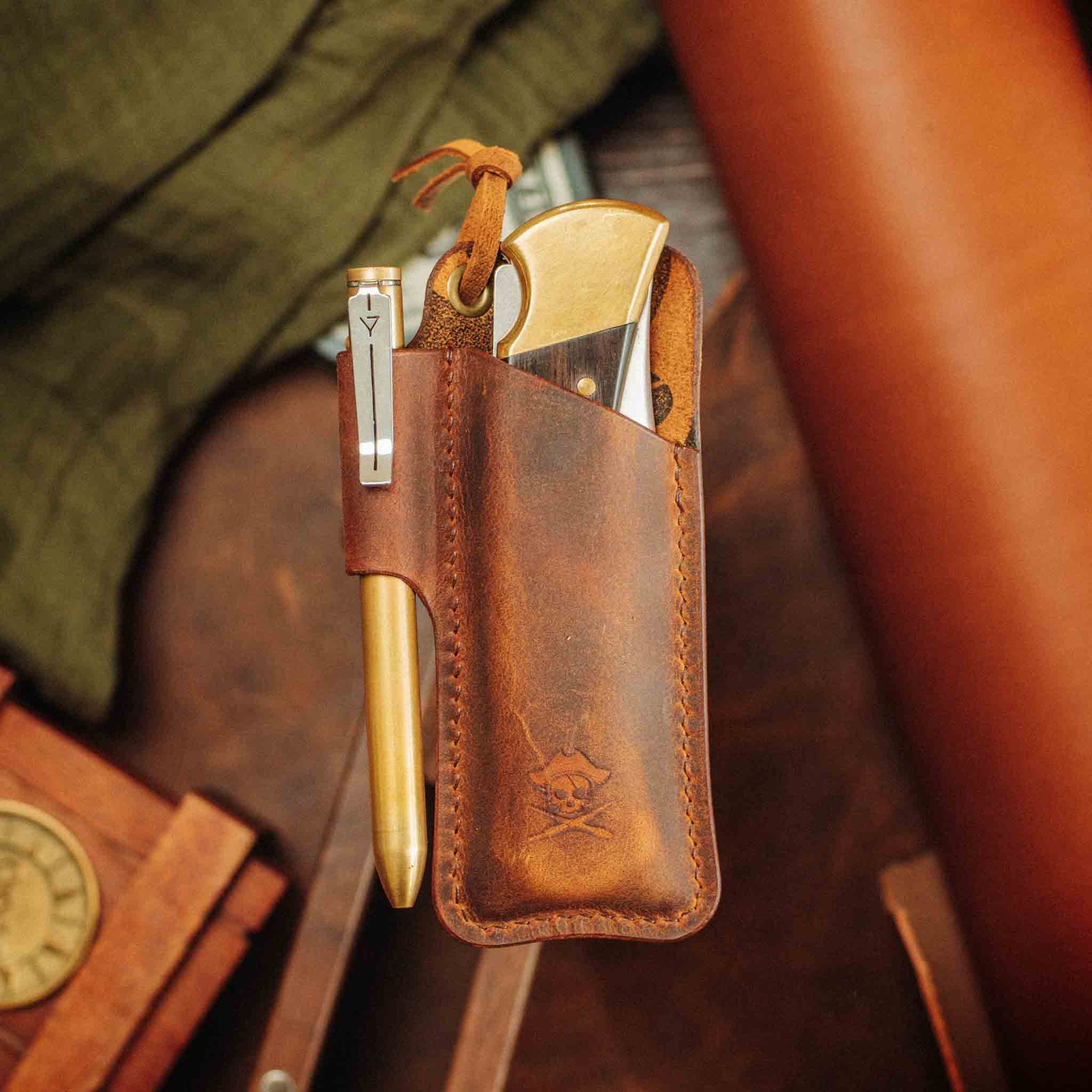 Pirate Goods Sailor Knife Sleeve – Leather EDC Pocket Knife Holder Pirate Goods