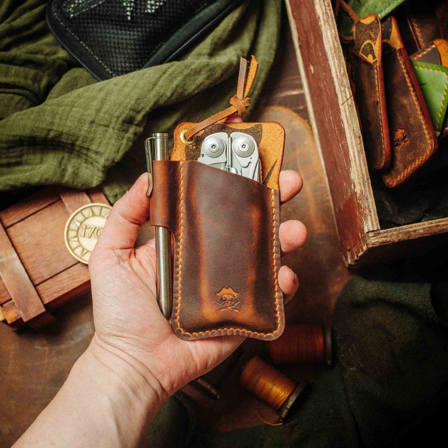 Pirate Goods Sailor Knife Sleeve – Leather EDC Pocket Knife Holder Pirate Goods