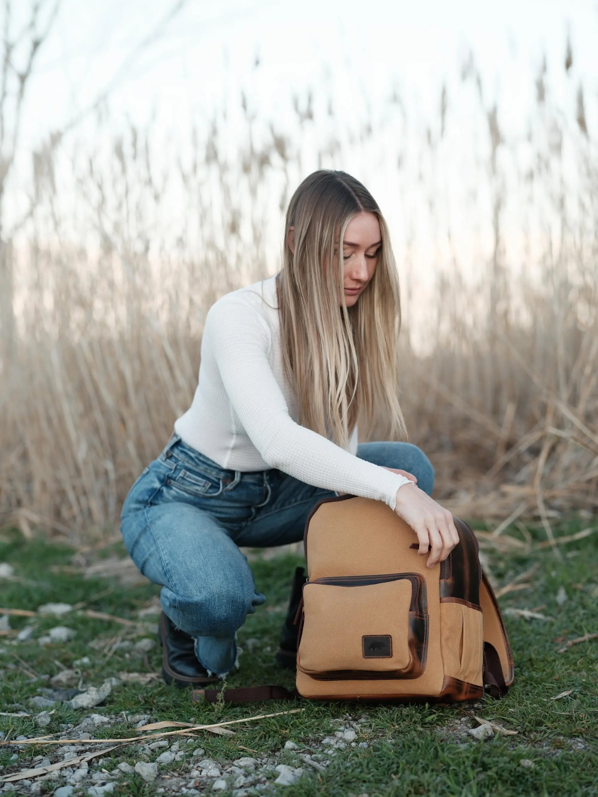Day Traveler Canvas Backpack Kodiak Leather