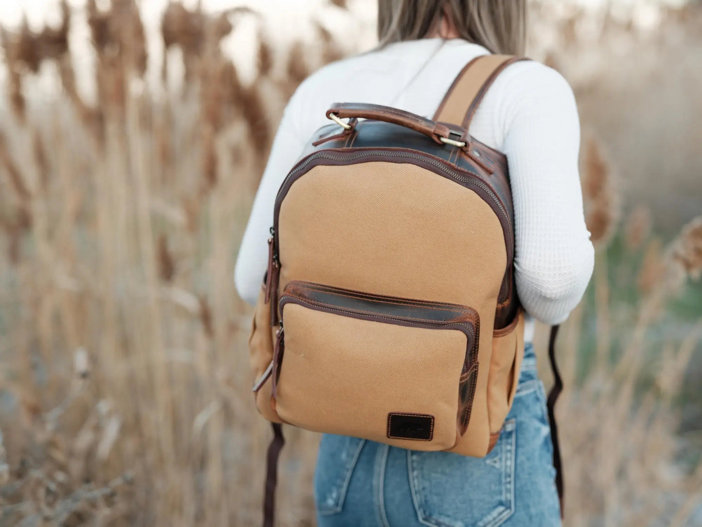 Day Traveler Canvas Backpack Kodiak Leather