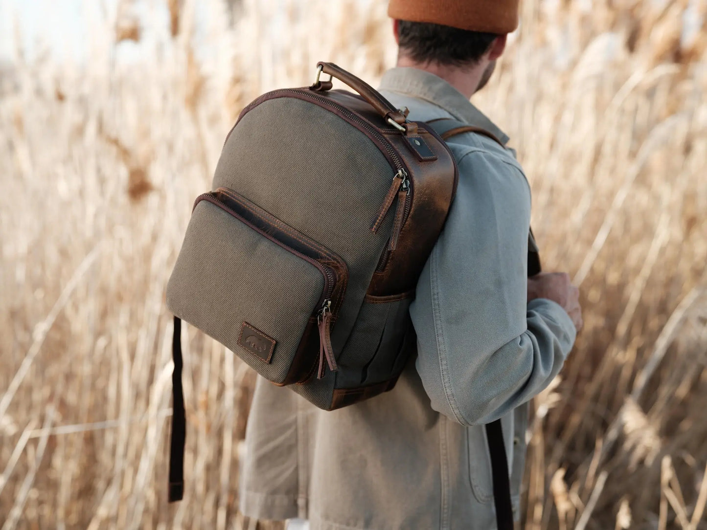 Day Traveler Canvas Backpack Kodiak Leather
