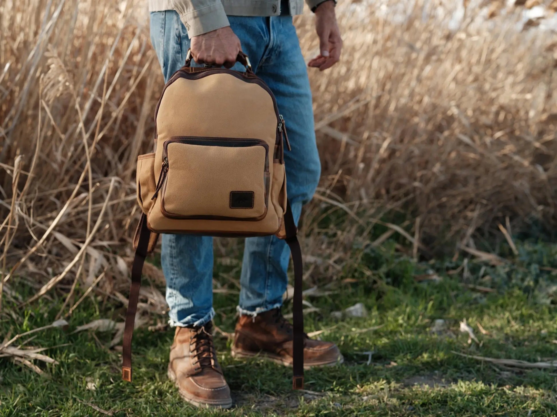 Day Traveler Canvas Backpack Kodiak Leather