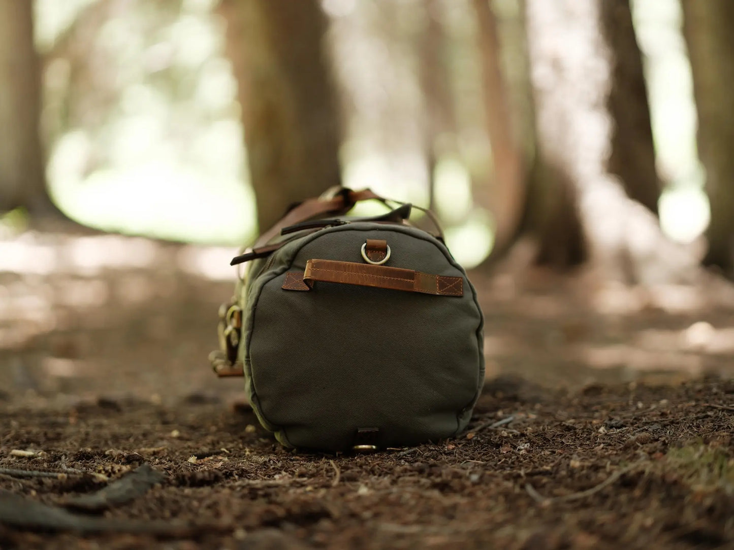 55L Nomad Canvas Duffel Kodiak Leather