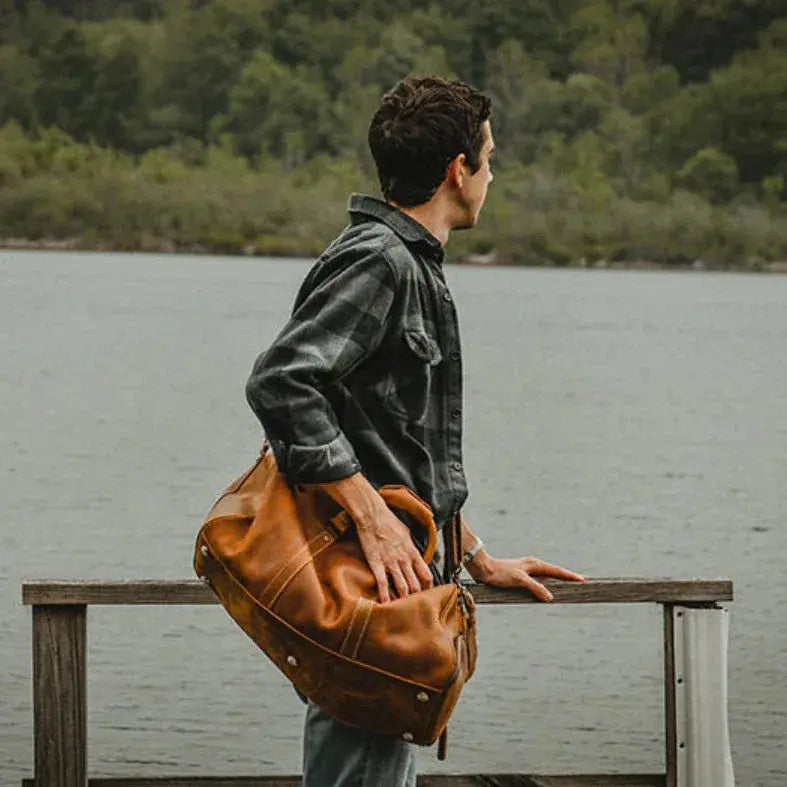 The Dagny Weekender | Large Leather Duffle Bag STEEL HORSE LEATHER