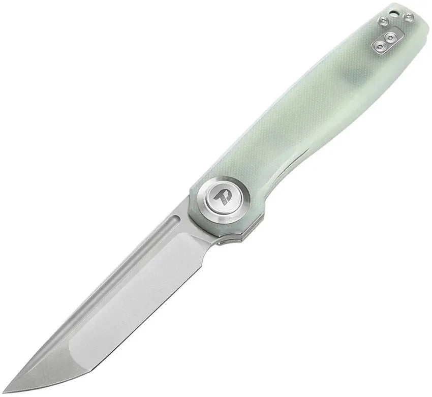 Jade Button Lock D2 Tanto Folding Knife