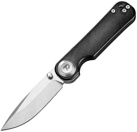 Dreamtech Black Button Lock Aluminum Handle Folding Knife Clip & Carry