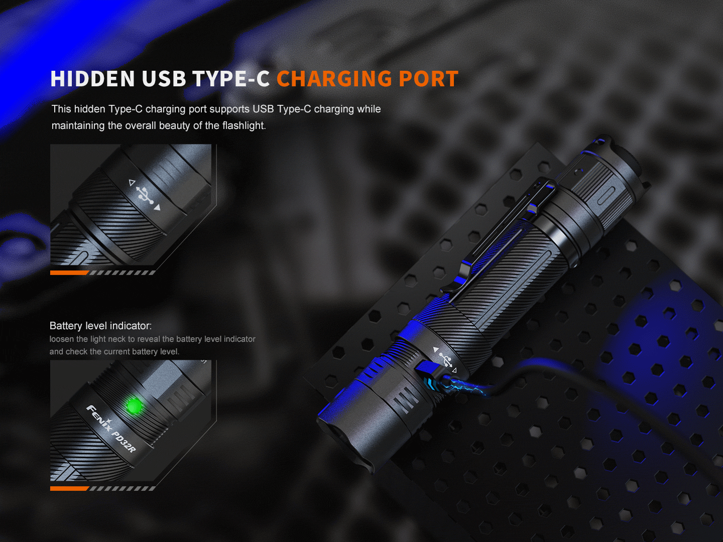 Fenix PD32R Rechargeable Silent Switch LED Flashlight Fenix Store