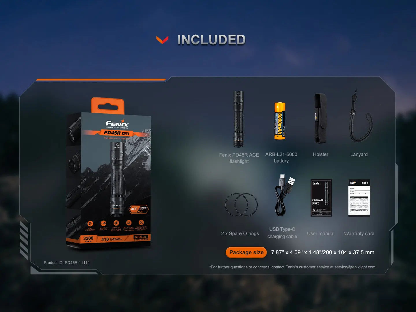 Fenix PD45R ACE Multi-Mode Tactical Flashlight Fenix Store