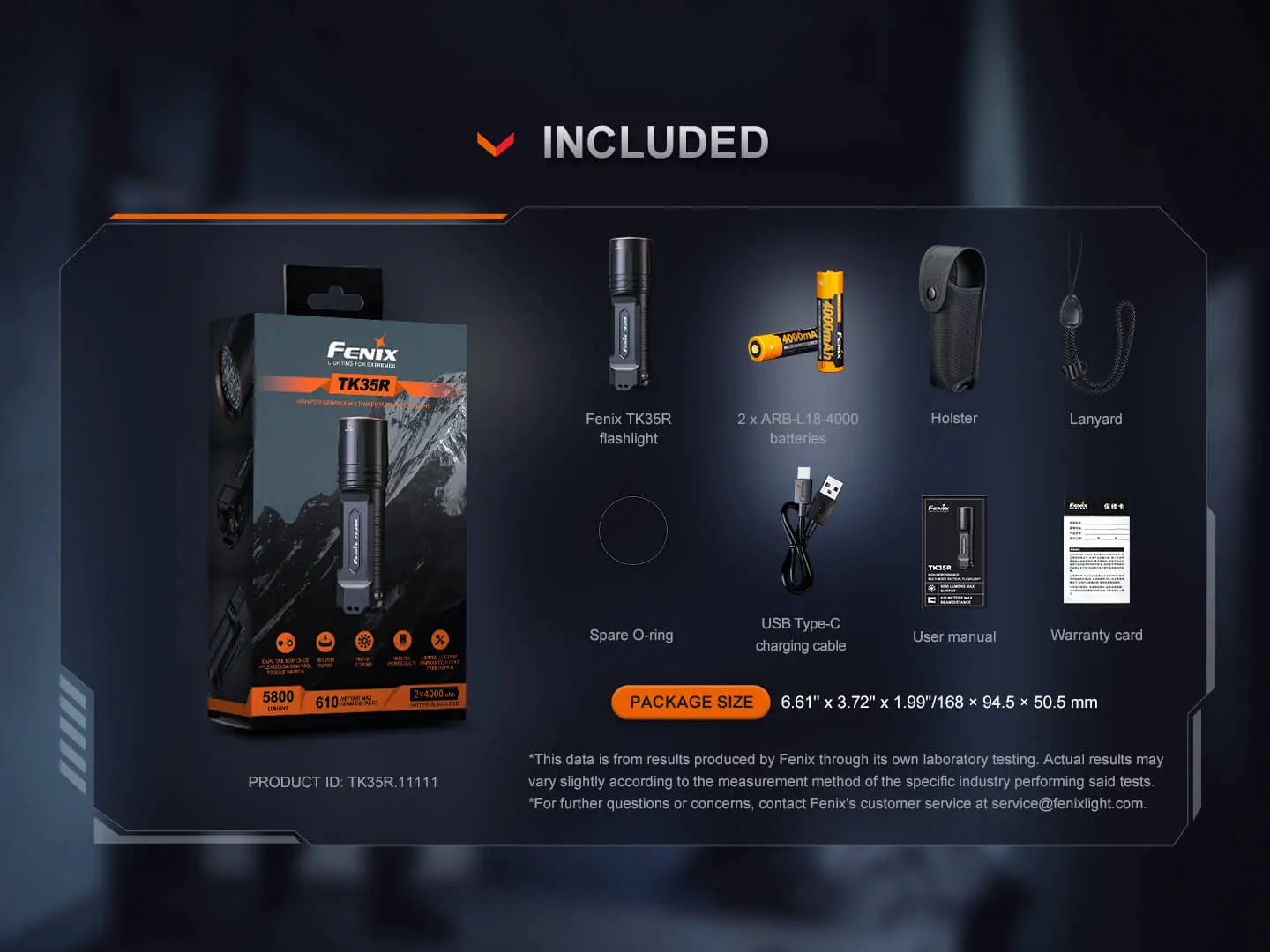 Fenix TK35R UV Light Rechargeable High-Performance Tactical Flashlight Fenix Store