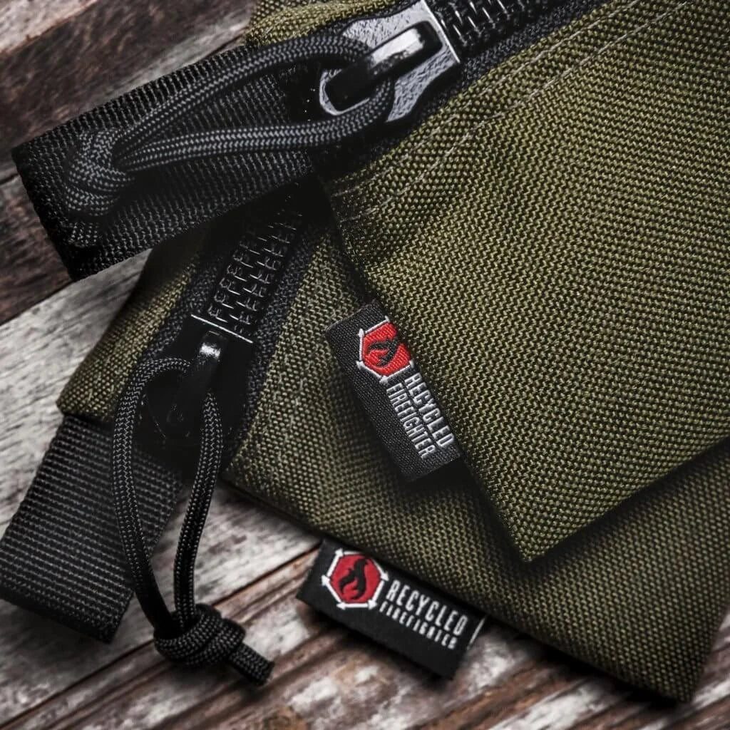 Recycled Firefighter Truckie Zippered Gear Pouch - Medium