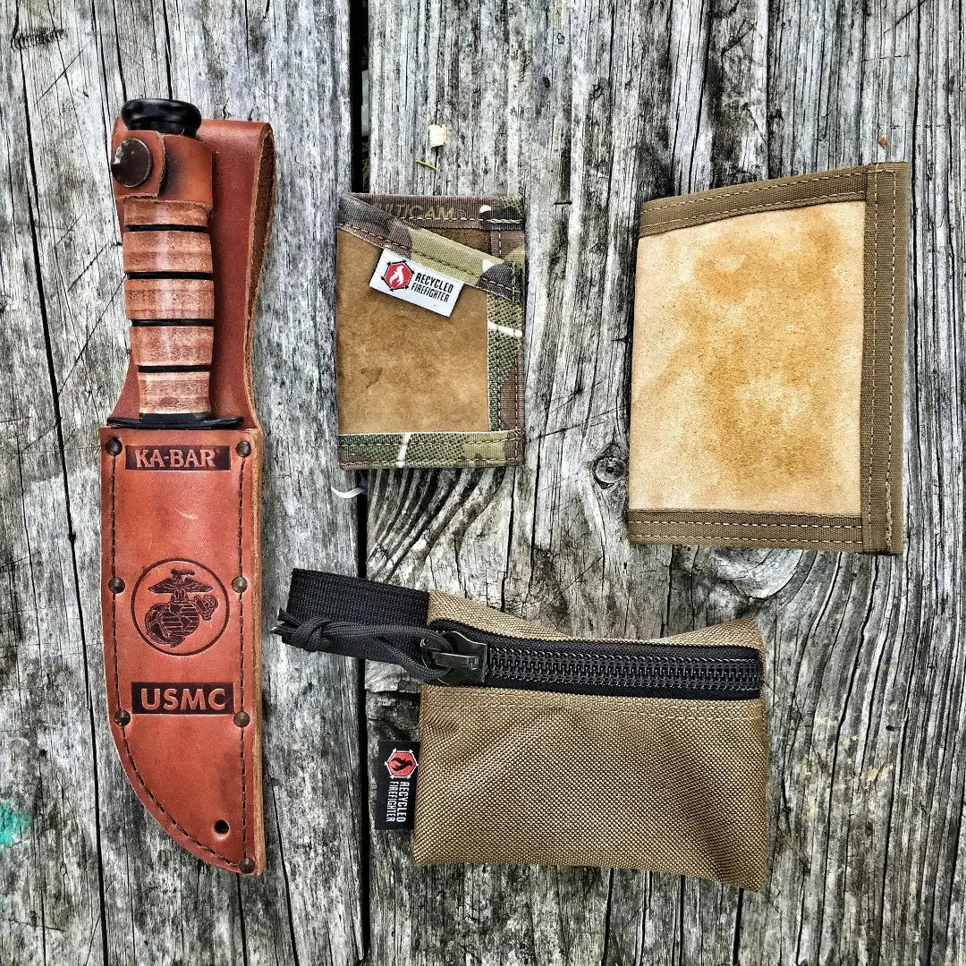 Recycled Firefighter Truckie Zippered Gear Pouch - Small