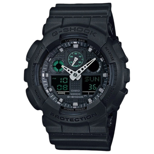 Casio G-Shock Black/Green GA100MB-1A Watch Clip & Carry