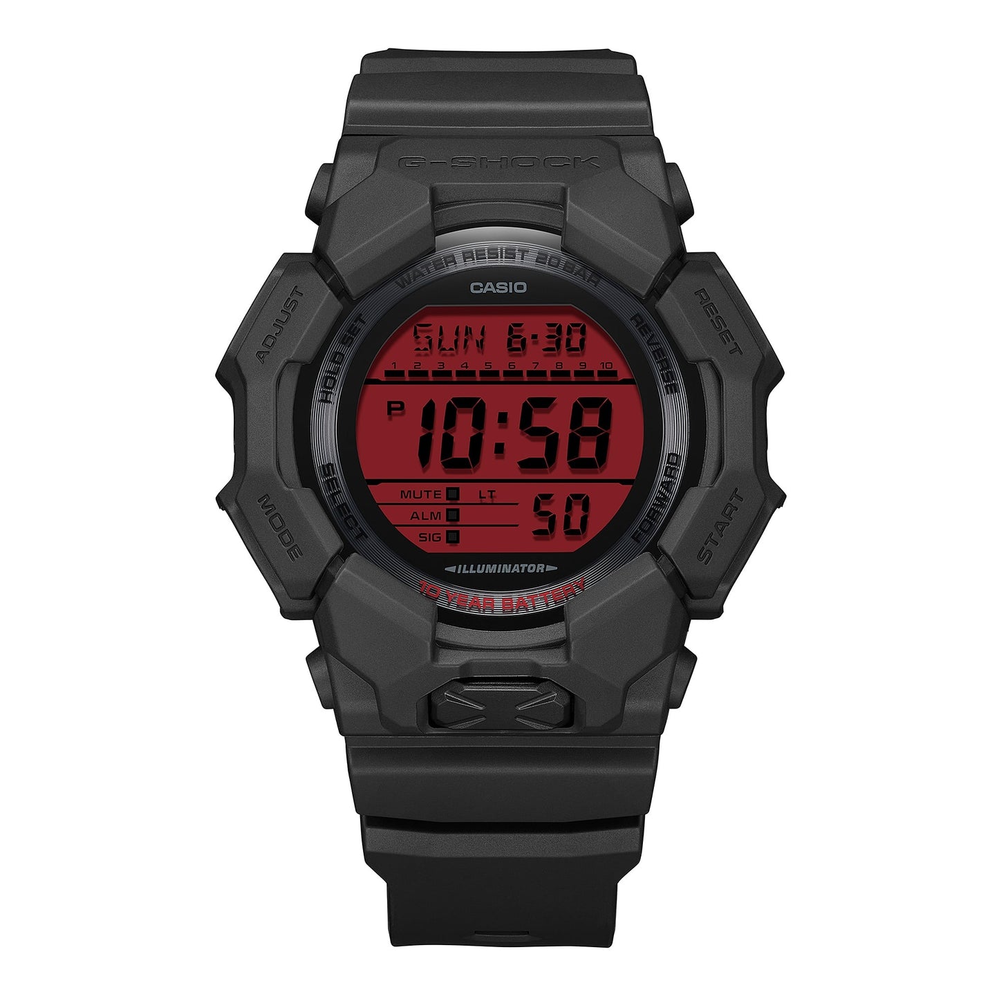 Casio G-Shock Red Display Watch GD-010BBR-1