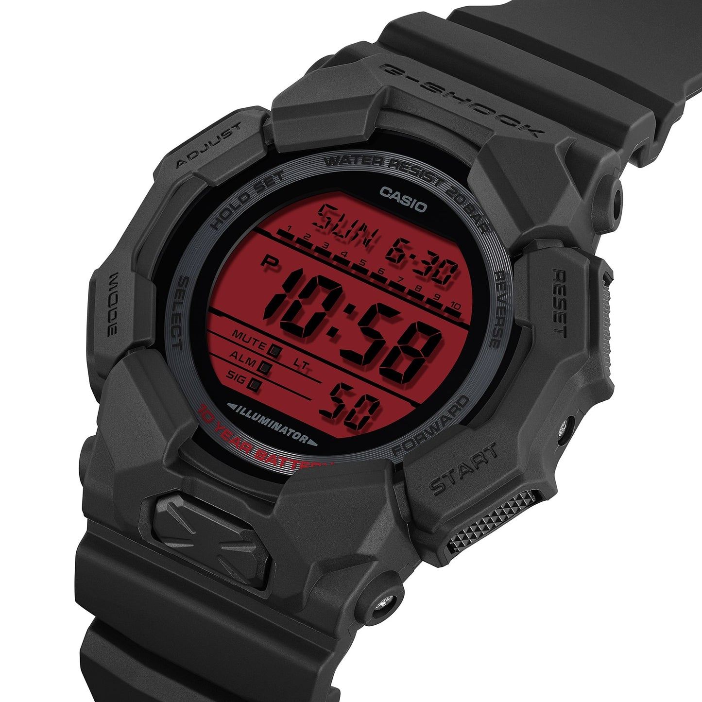 Casio G-Shock Red Display Watch GD-010BBR-1