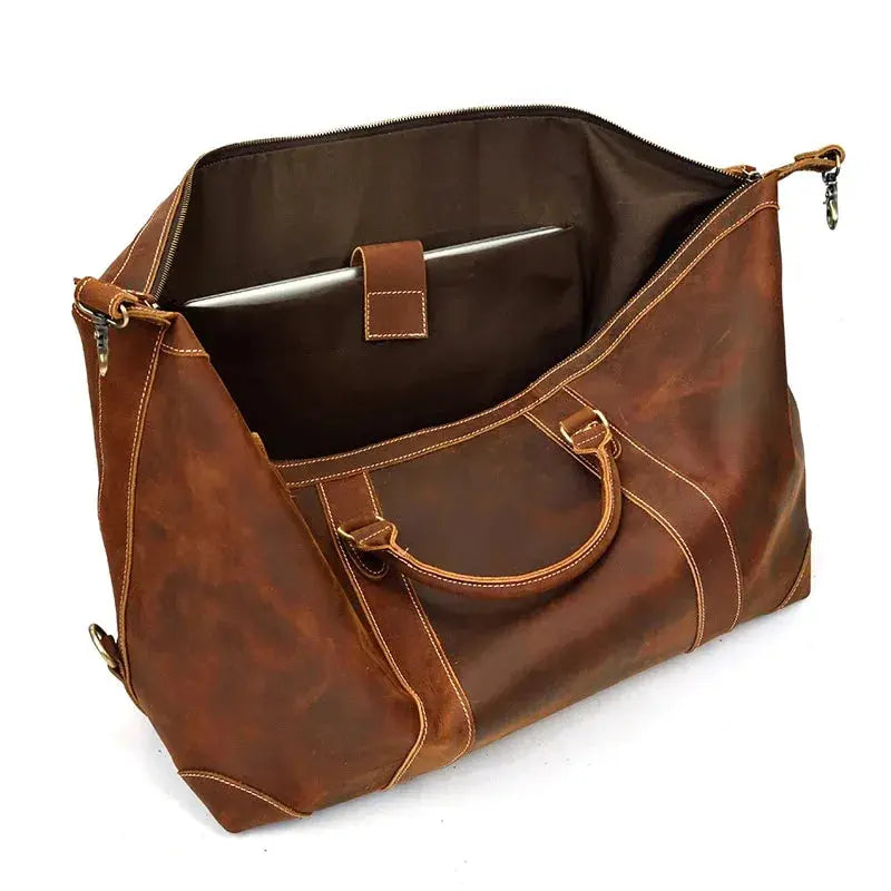The Eira Duffle Bag | Vintage Leather Weekender STEEL HORSE LEATHER