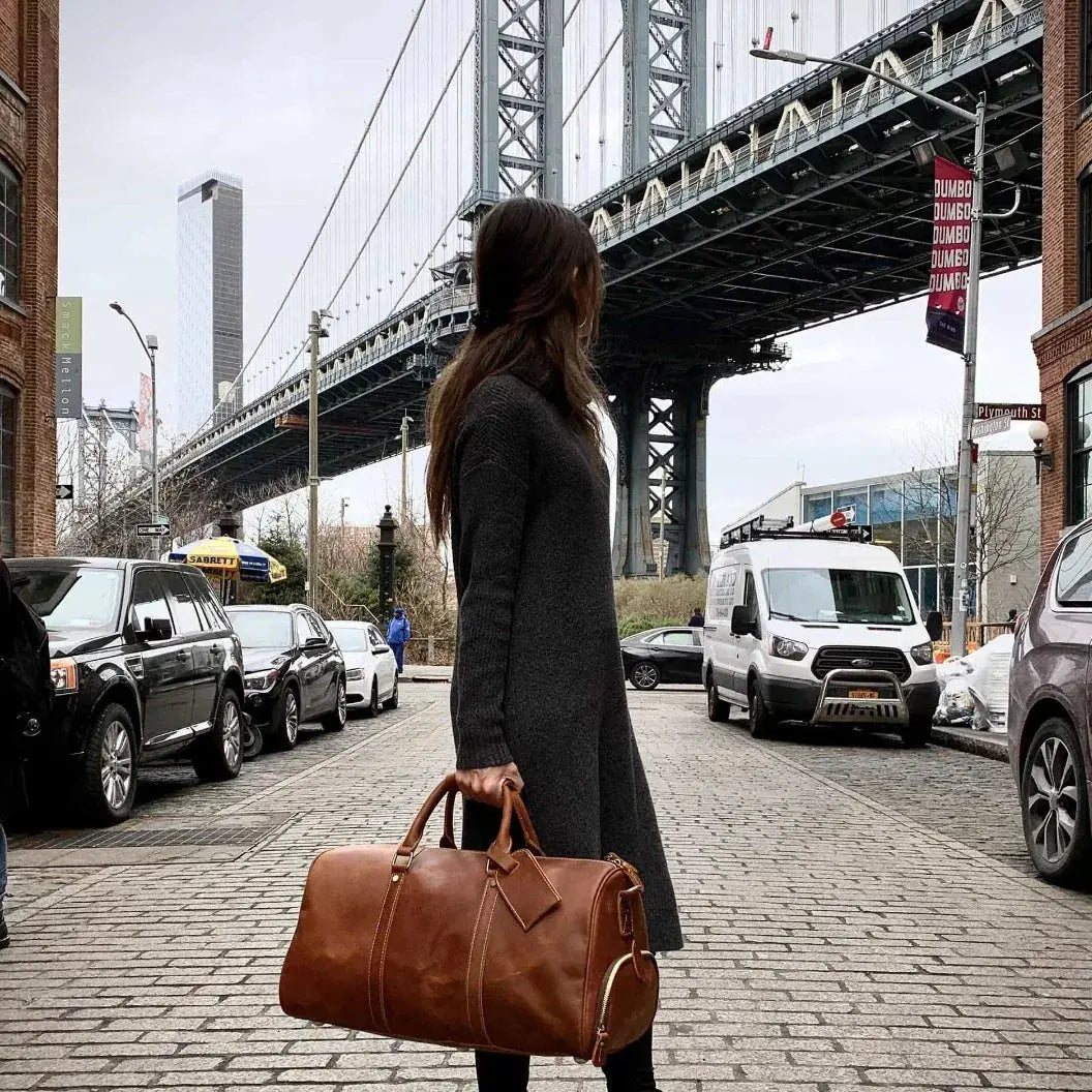 The Dagny Weekender | Large Leather Duffle Bag STEEL HORSE LEATHER